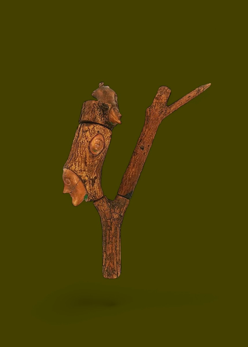 Pipe En Bois Sculpté - Curiosité populaire XIX ème -photo-2