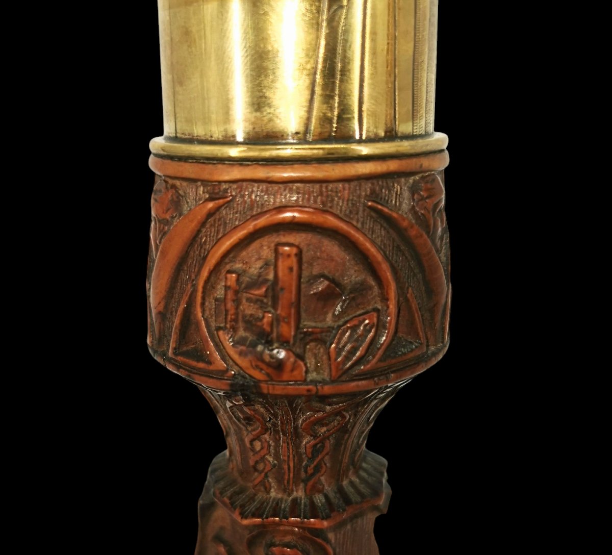 Pair Of Soldiers' Candlesticks - Trench Art - 20th Century Popular Sculpture -photo-1