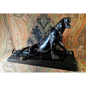 Sculpture Carvin Panther Bronze Animal XX 1930