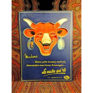 PUB  Vache qui rit (Ancien Carton publicité dit panneau magique peint main d'après Benjamin Rabier) XX