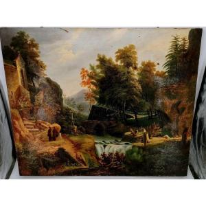 Painting 18th Romantic Period Animated Scene