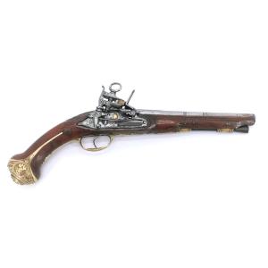 Large Arçon Flintlock Pistol Said In La Miquelet 18th Century Weapon