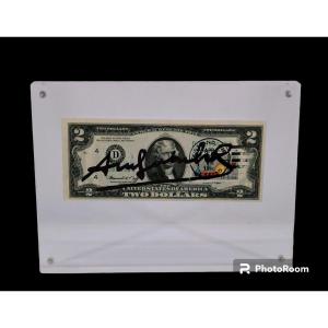 Sculpture The 2 Dollar Bill By Andy Warhol (objet d'Art)