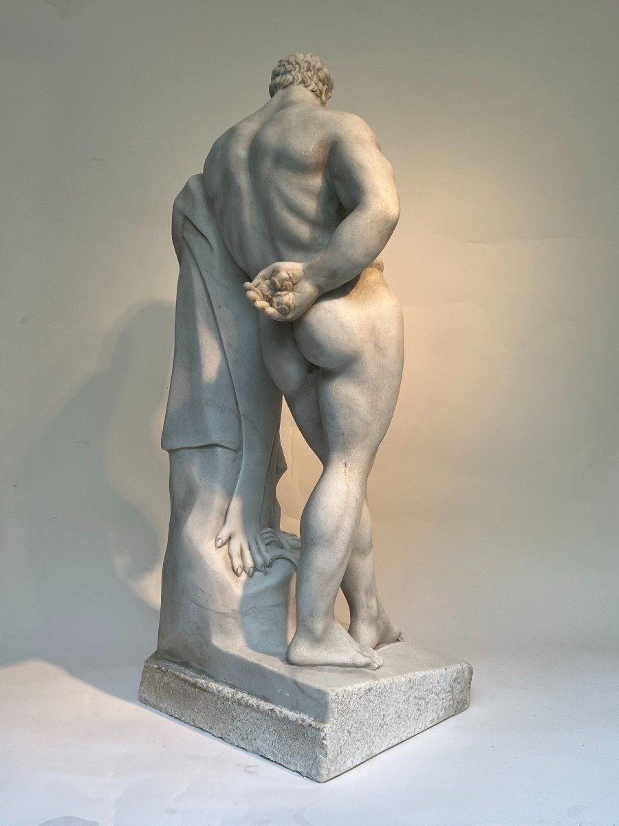 Hercules Farnese, White Marble, Late 19th Century.-photo-4