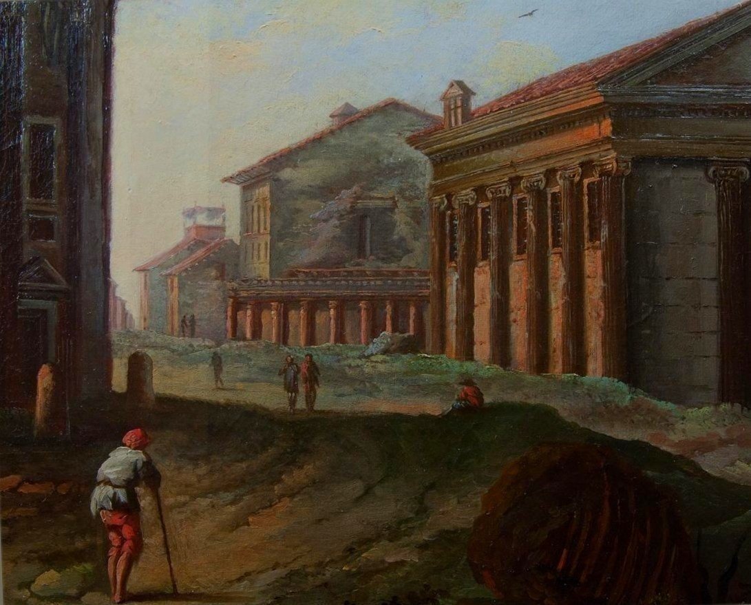 “view Of The Forum Boarium”, Attributed To Jean-baptiste Lallemand (1716-1803)-photo-3