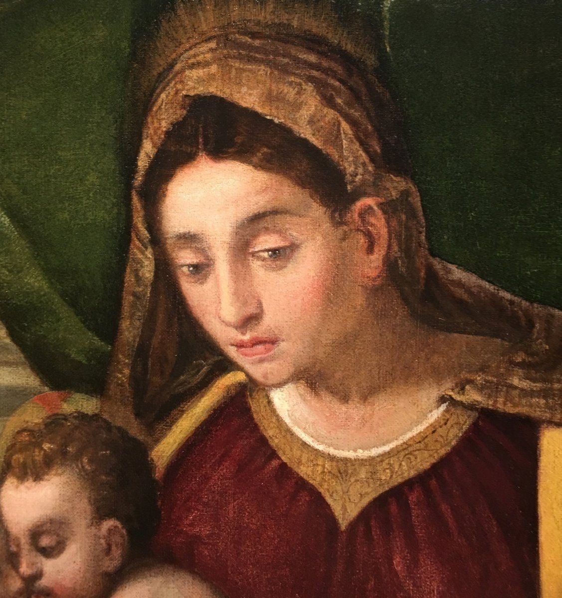 Virgin And Child And Saint John The Baptist, School Of Polidoro Lanciano, End Of The 16th Century.-photo-2