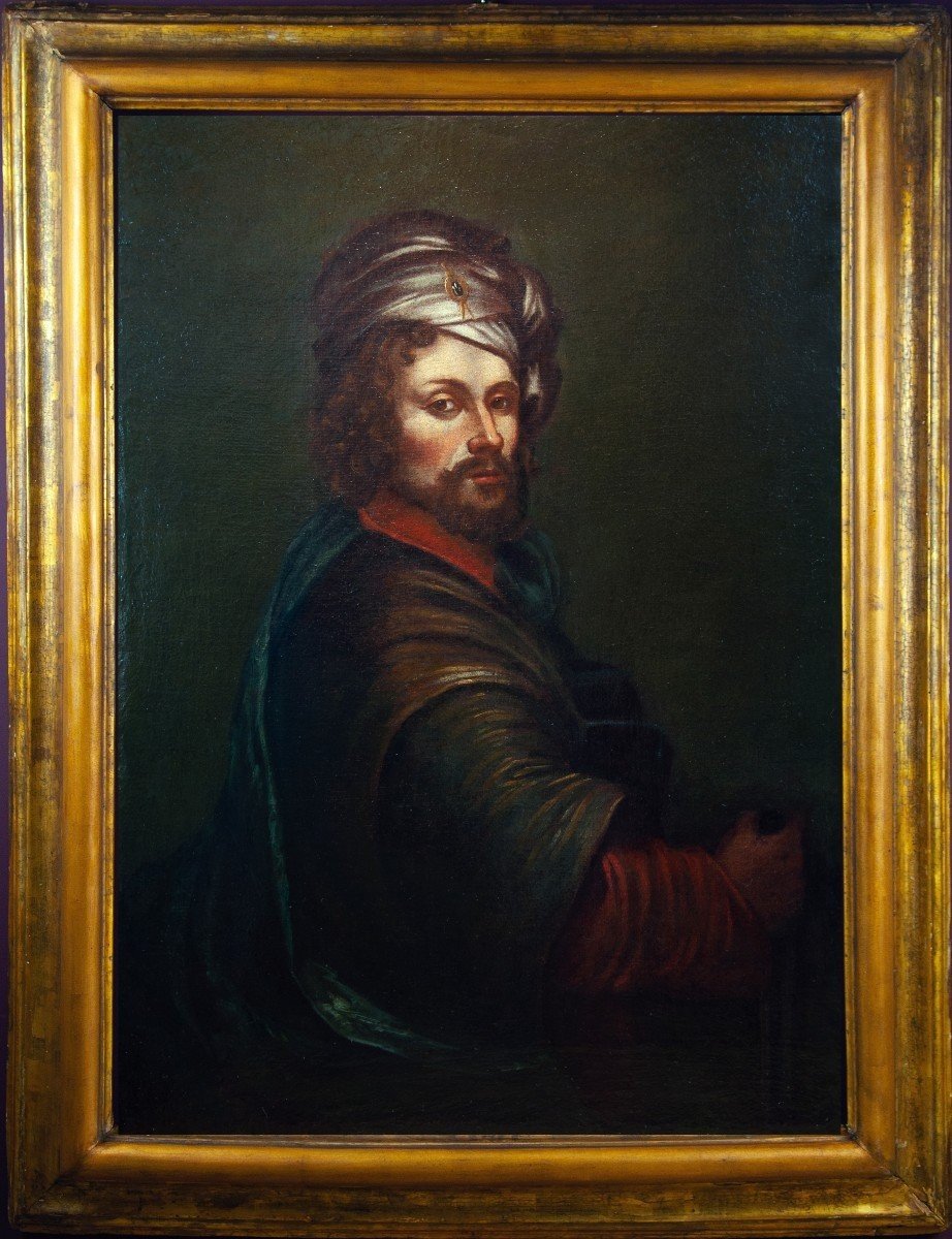 Portrait Of A Man In A Turban, Italian School From The 17th Century.