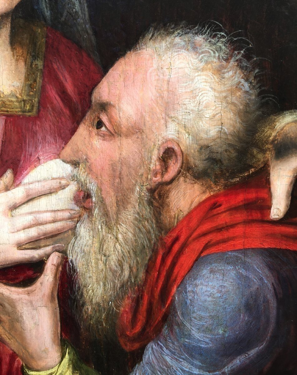 « Péro Et Cimon », Huile Sur Bois, Entourage D’antoine Caron Vers 1560 (école De Fontainebleau)-photo-1