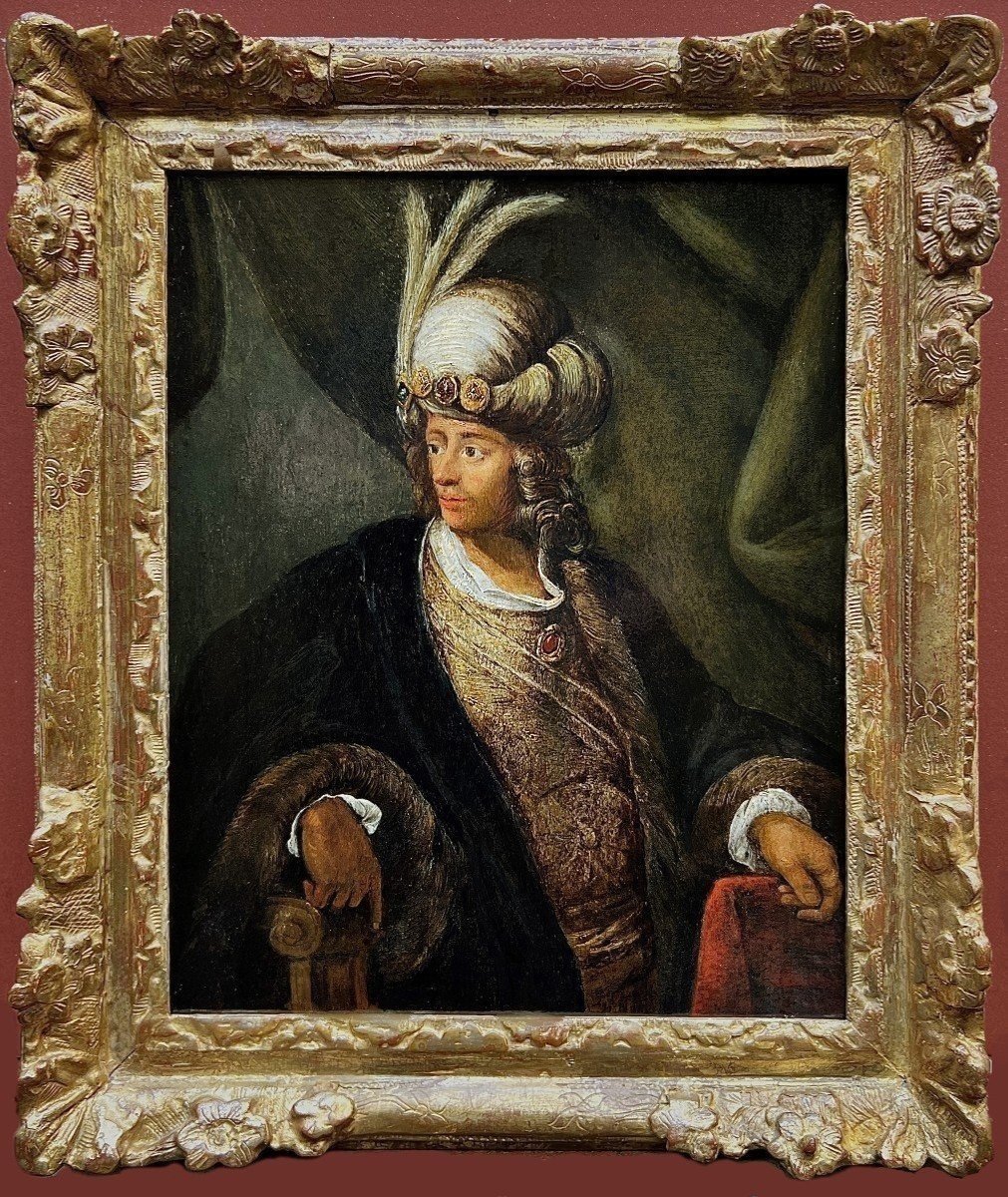 Portrait d’un oriental, entourage de Johannes van Swinderen, Ecole Hollandaise XVIIème siècle.