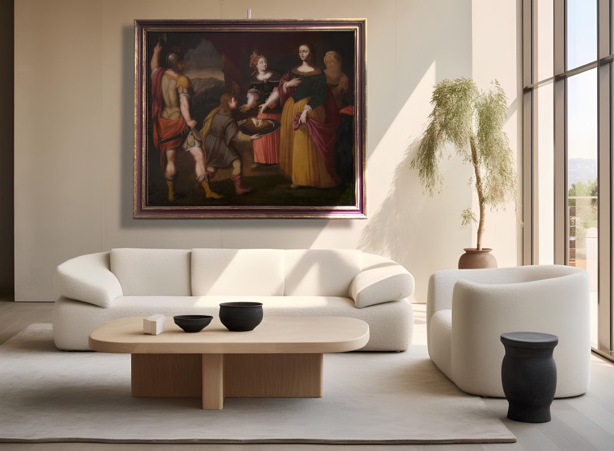 Salome And The Beheading Of John The Baptist, Florentine School From The Beginning Of The 17th Century.-photo-2