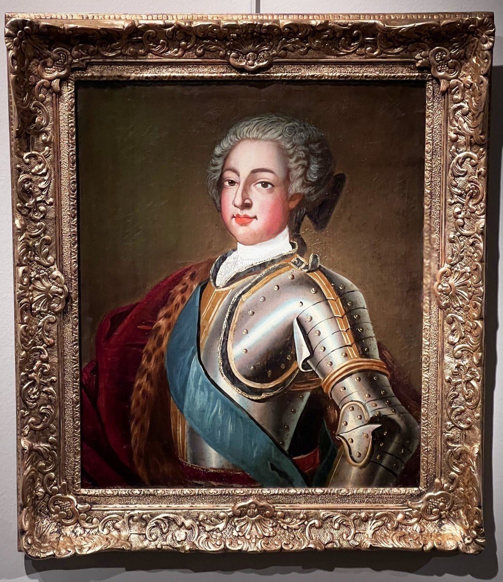 Portrait de Louis XV, Roi de France et de Navarre d'après J.B Van Loo XVIIIème siècle.