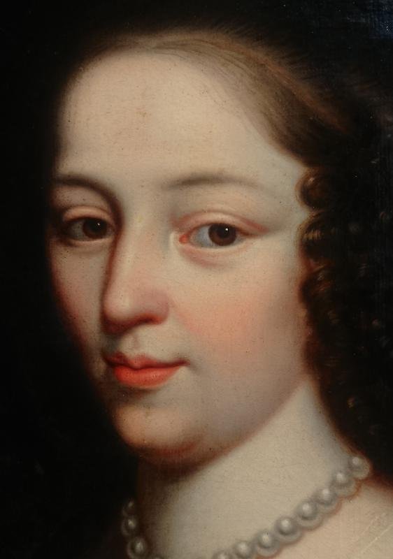 Portrait d’Henriette de Coligny de la Suze, Attribué Aux Frères Beaubrun , Peint Vers 1640.-photo-3