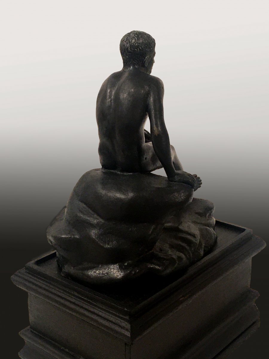 Mercure au repos, bronze , XIXe  siècle, travail probablement italien. -photo-3