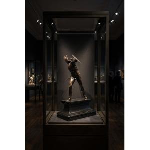 GLADIATEUR BORGHÈSE, SCULPTURE EN BRONZE. FRANCE ÉPOQUE XVIIÈME SIÈCLE.