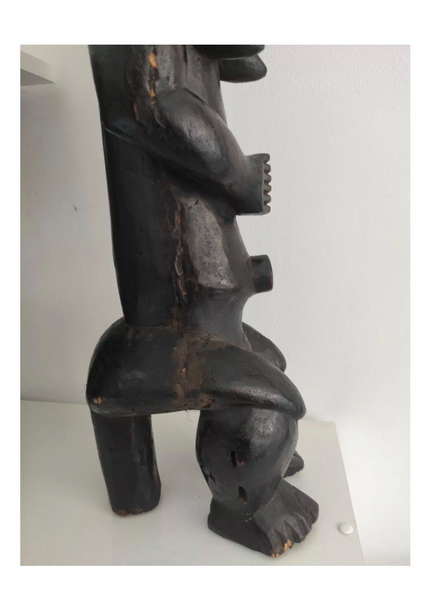 Statue En Bois Tribu Afrique Gabon. Fang Bieri -photo-4