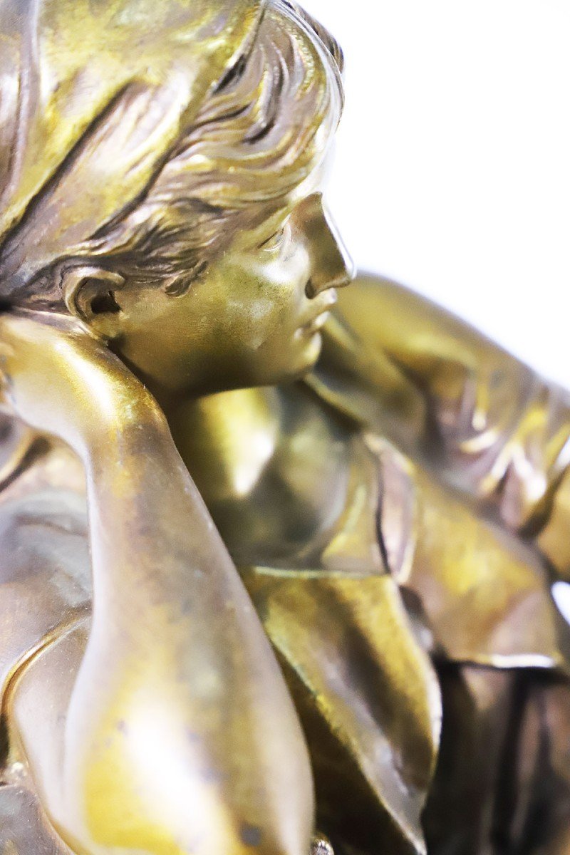 Bronze " Jeune Femme " De Mathurin Moreau-photo-2