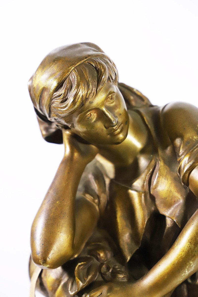Bronze " Jeune Femme " De Mathurin Moreau-photo-4