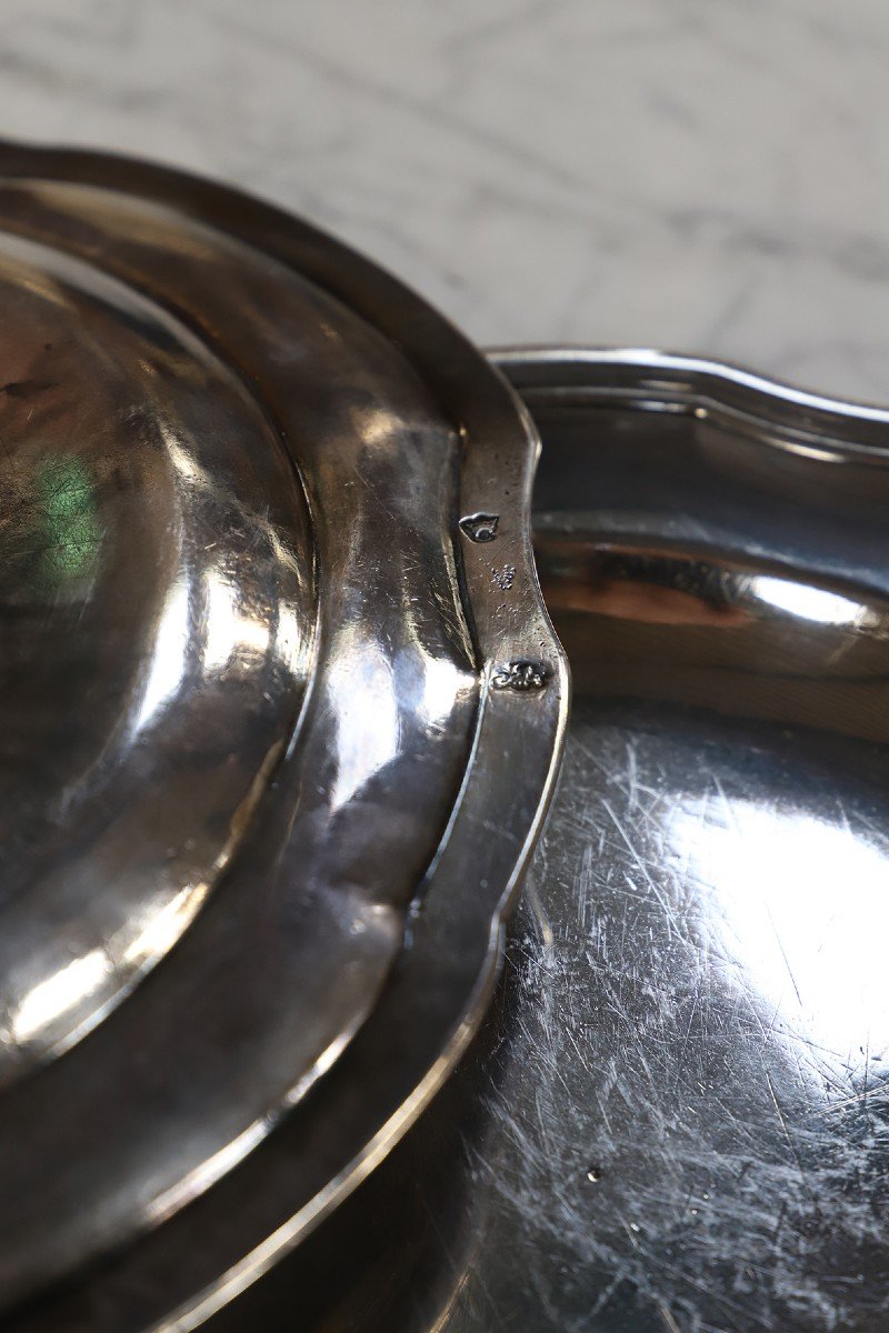 Paire De Plats Ronds En Argent-photo-3