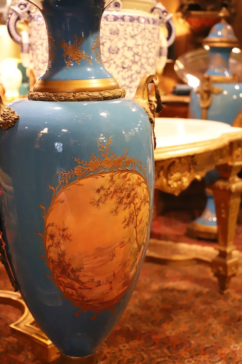 Pair Of Porcelain And Bronze Vases-photo-3