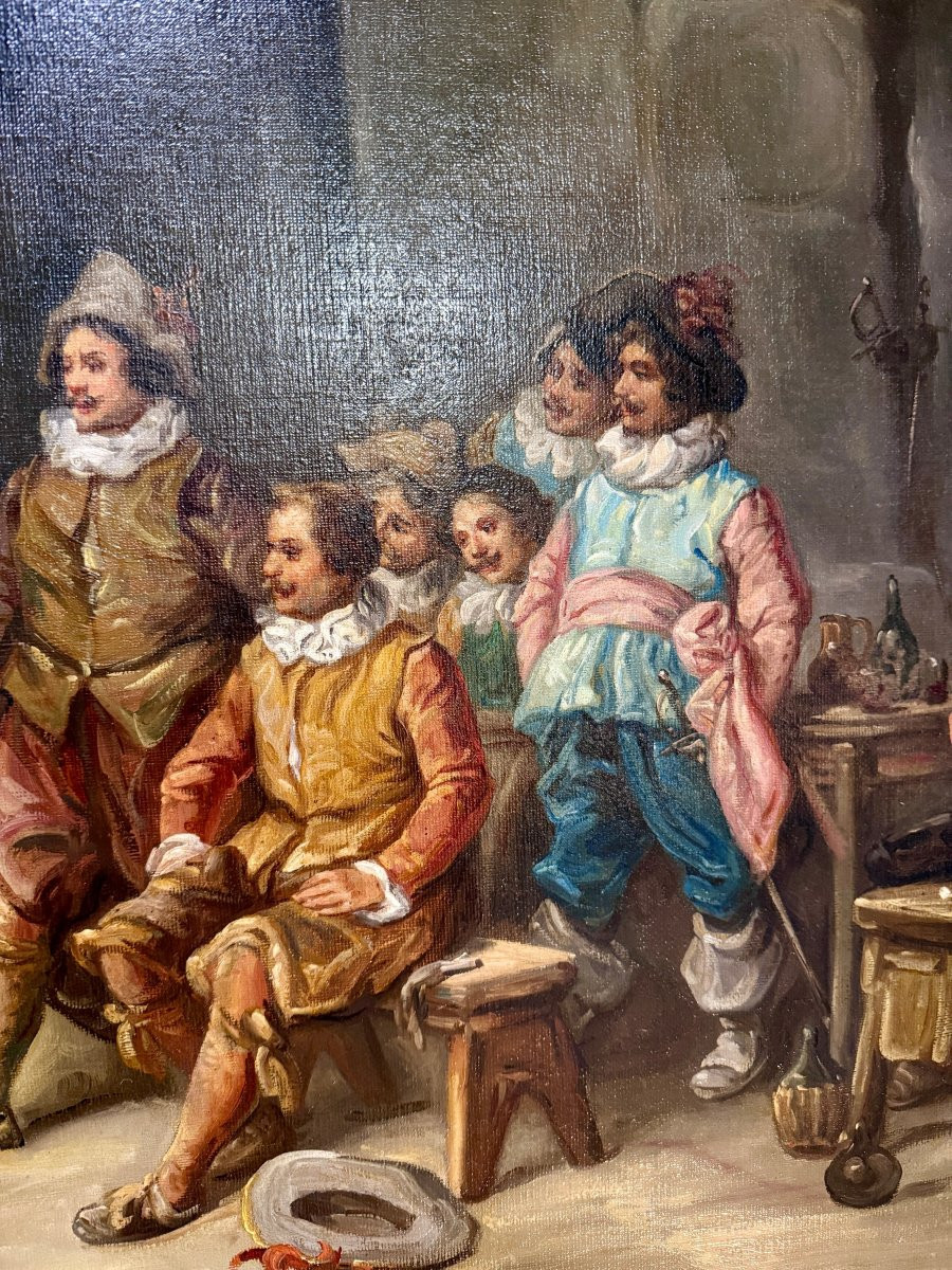 TABLEAU Luigi G. BALDERO Mousquetaires scène de taverne-photo-4