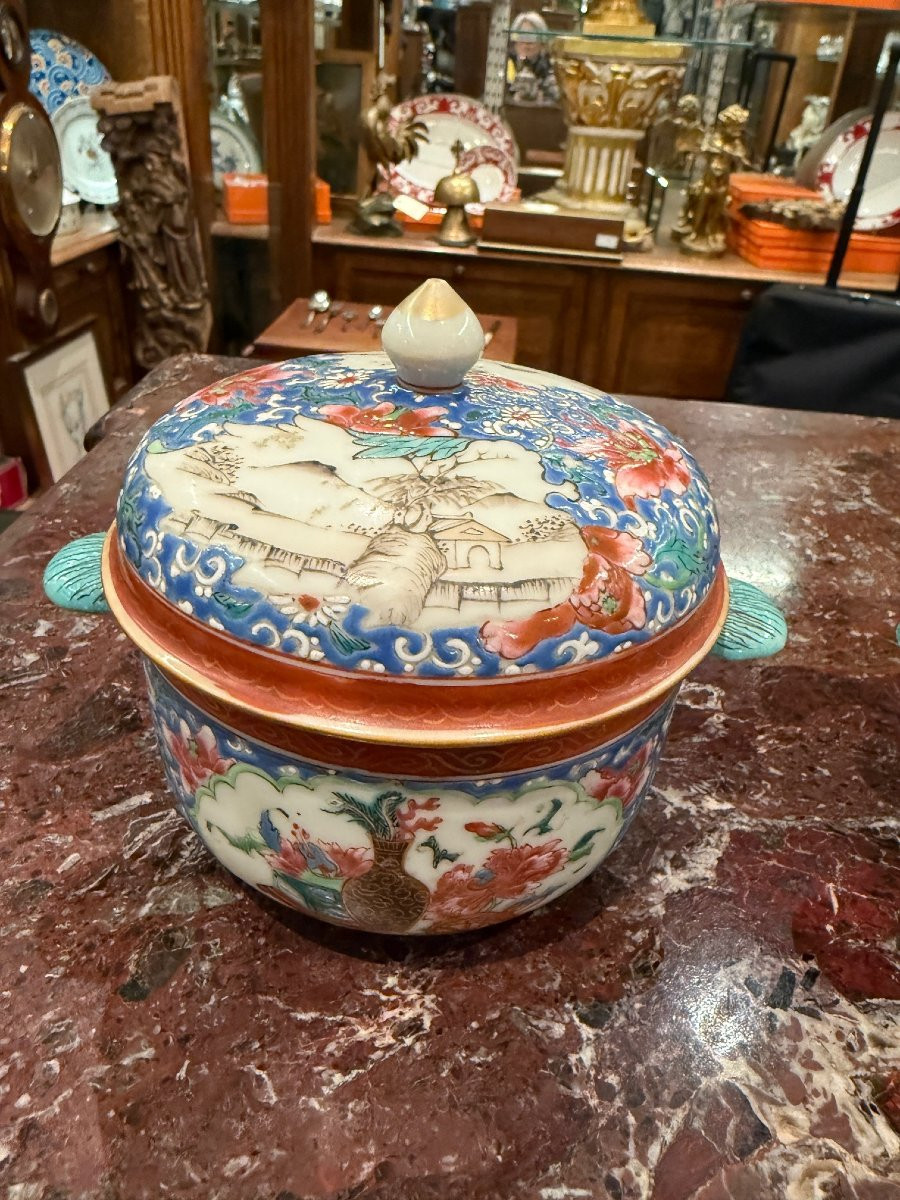 PAIRE DE POTS COUVERTS A OREILLES  CHINE XVIII EME-photo-4