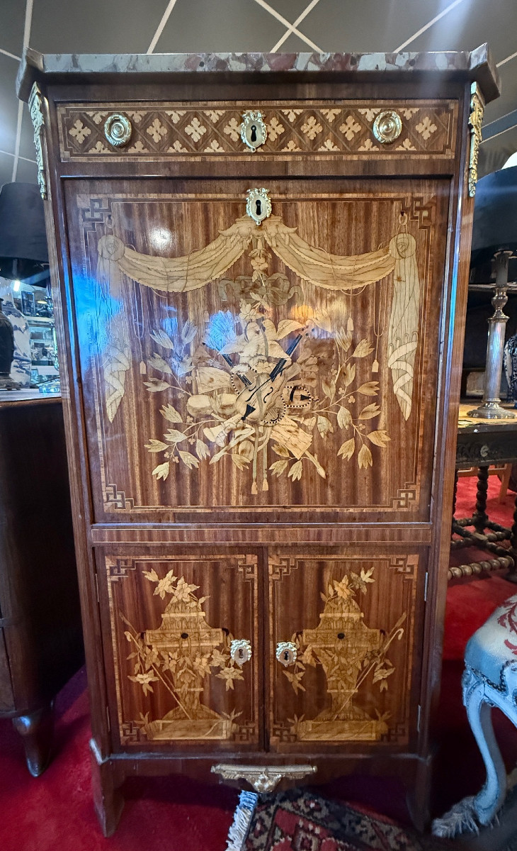 SECRETAIRE A ABATTANT ESTAMPILLE F BIRKLE