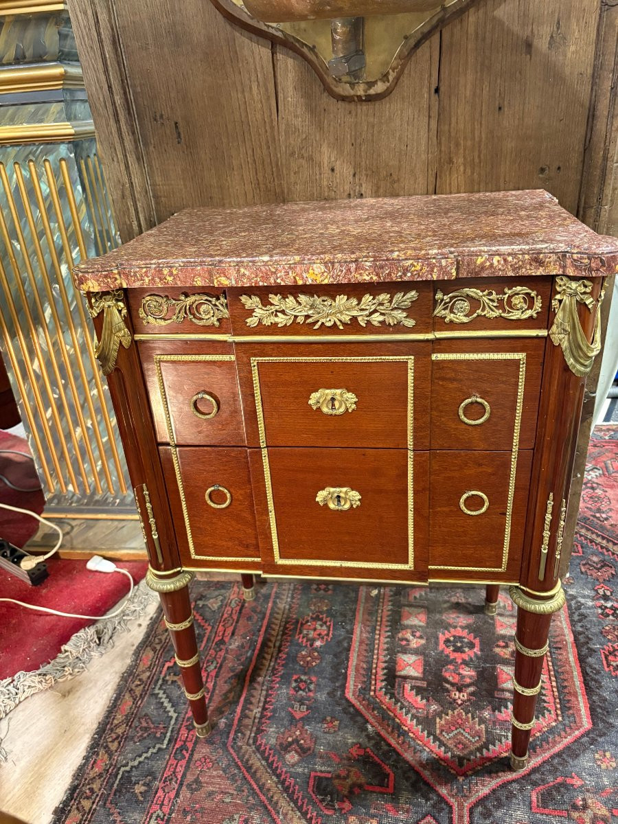 COMMODE EN ACAJOU MOULURE XVIII-photo-4