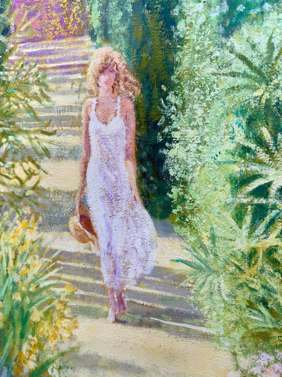 Large Oil On Sheet By Louis Fabien-photo-3