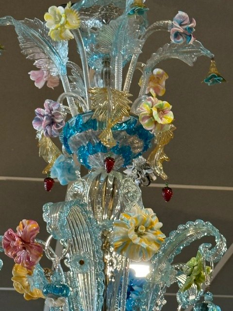 Important Venetian Murano Glass Chandelier-photo-4