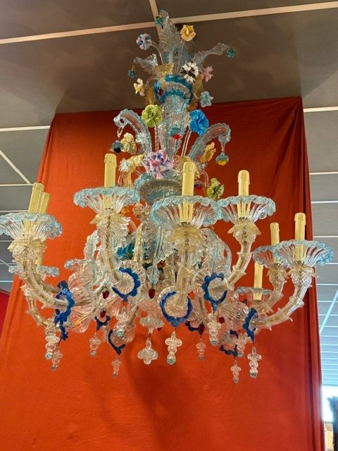 Important Venetian Murano Glass Chandelier