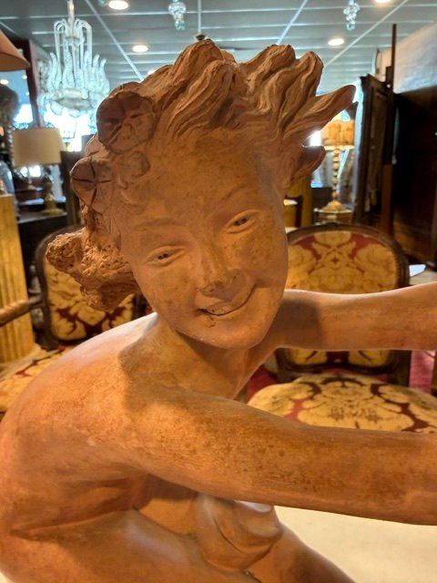 GRAND GROUPE EN TERRE CUITE  ENFANTS-photo-1