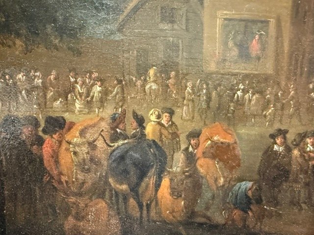 Attribué à Grevenbroeck – Marché aux bestiaux dans un village-photo-3