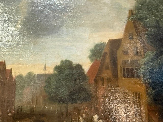 Attribué à Grevenbroeck – Marché aux bestiaux dans un village-photo-1