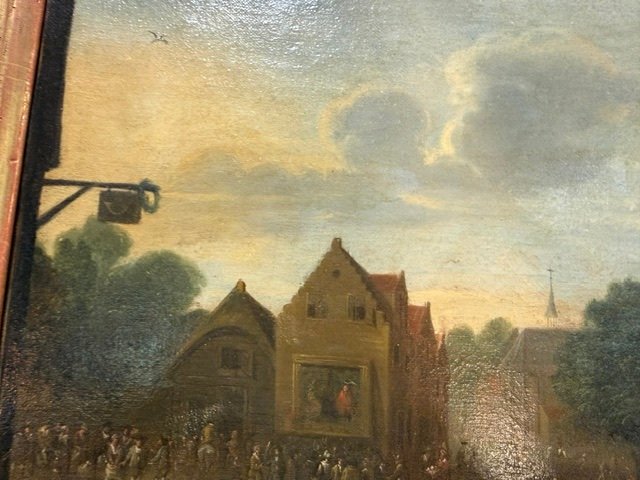 Attribué à Grevenbroeck – Marché aux bestiaux dans un village-photo-3