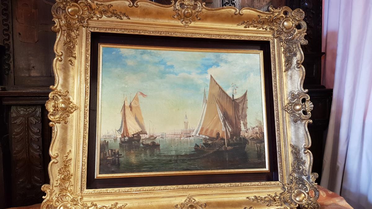 Huile Sur Toile Venise -photo-2