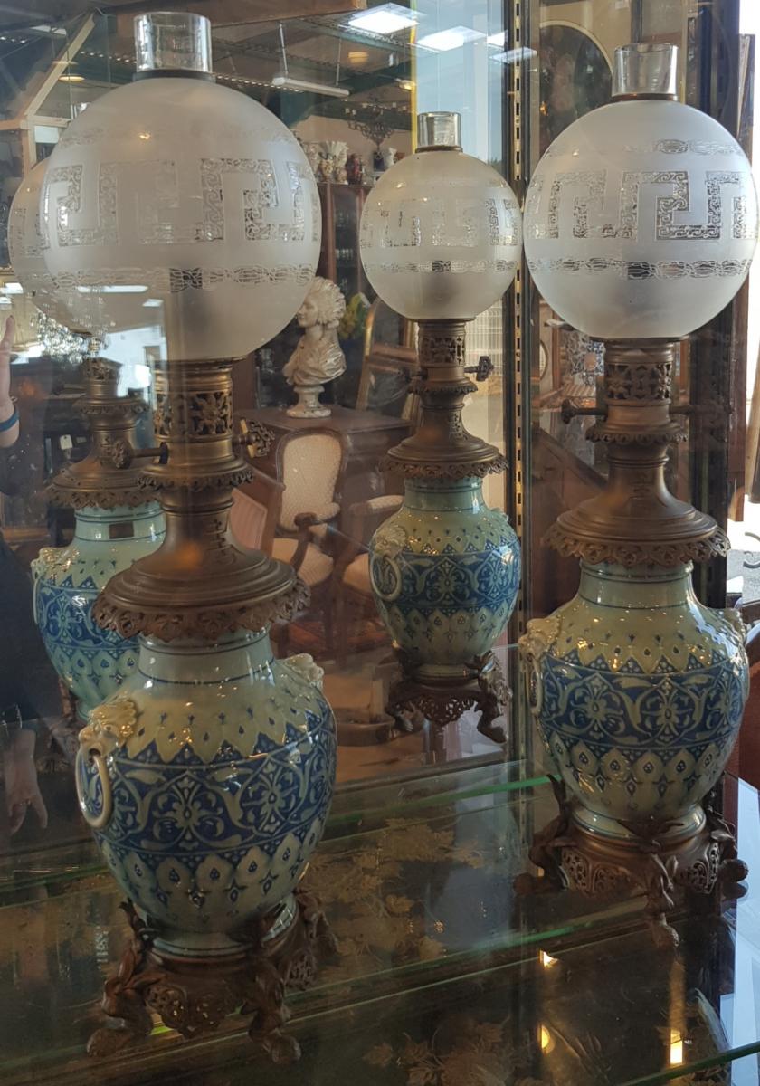 Pair Of Lamps Theodore Deck (1823/1900)-photo-2
