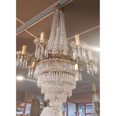 Large Chandelier XX In Bronze And Crystal
