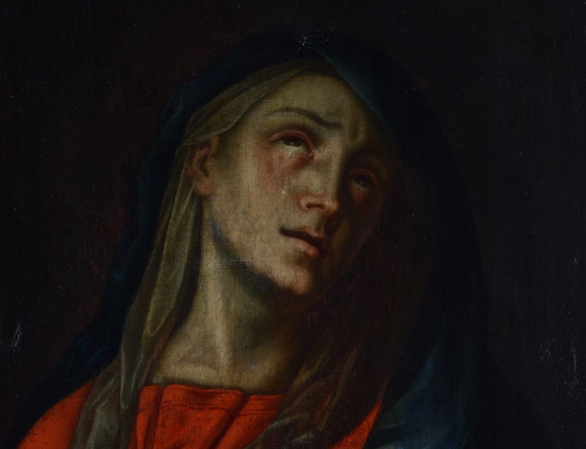  Mater Dolorosa - Oil On Canvas - Italian School, 18th Century -photo-4