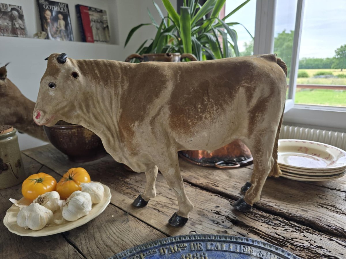 Antique Toy - Papier Mache Ox -photo-2