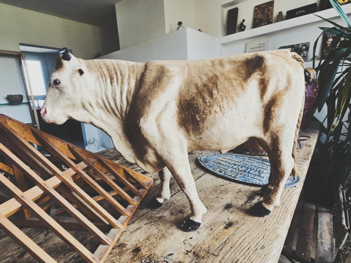 Antique Toy - Papier Mache Ox -photo-4