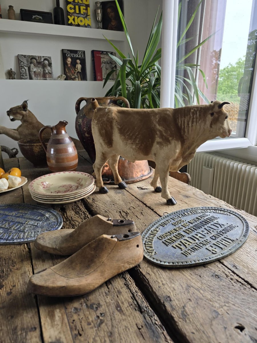 Antique Toy - Papier Mache Ox -photo-6