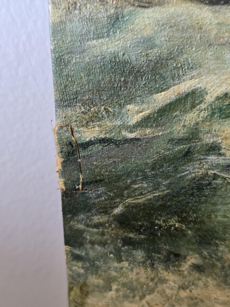 Huile sur toile - Torpilleur de défense - Marine-photo-1