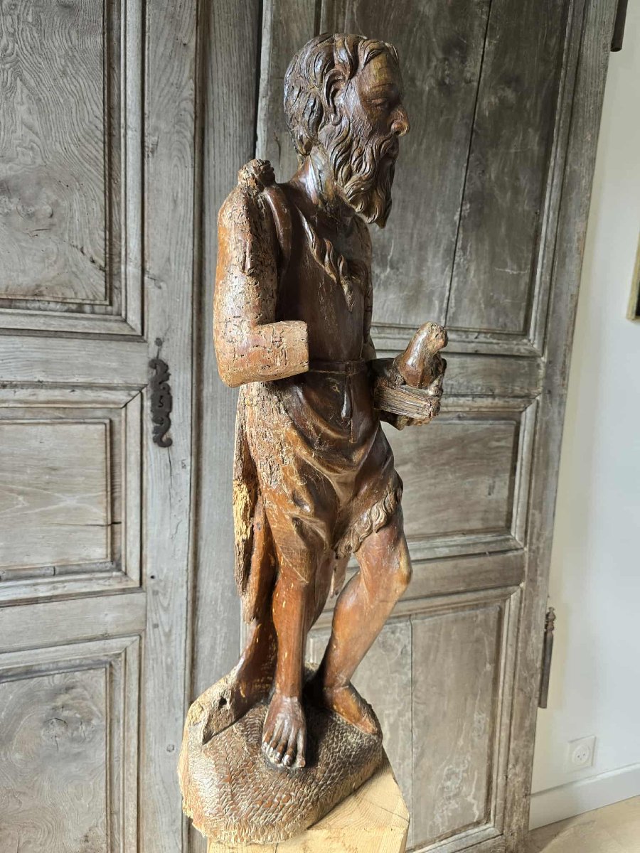 Saint Jean Baptiste - Bois sculpté - XVIIème siècle -photo-4
