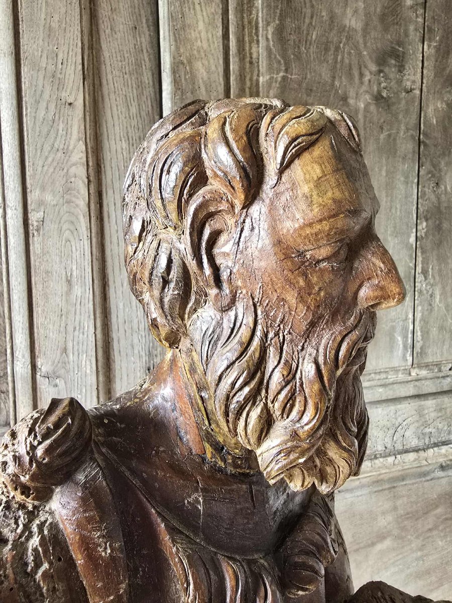 Saint Jean Baptiste - Bois sculpté - XVIIème siècle -photo-2