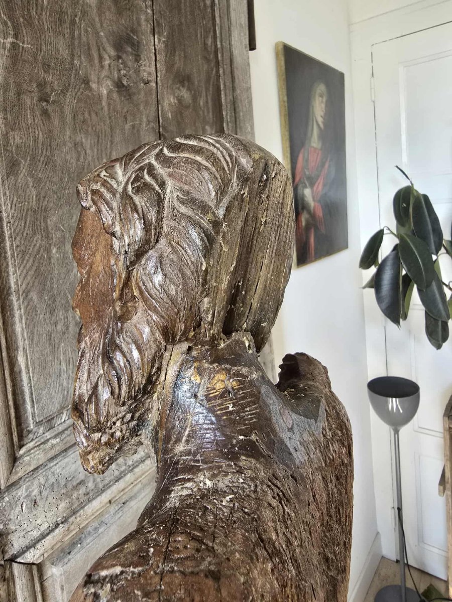 Saint Jean Baptiste - Bois sculpté - XVIIème siècle -photo-3