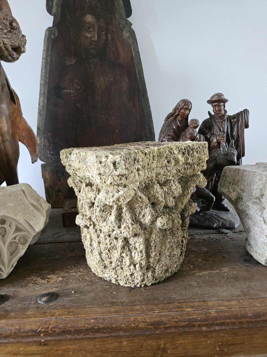 Romanesque Capital - Shell Stone - Acanthus Leaves-photo-2