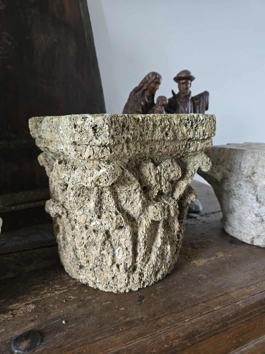 Romanesque Capital - Shell Stone - Acanthus Leaves-photo-3