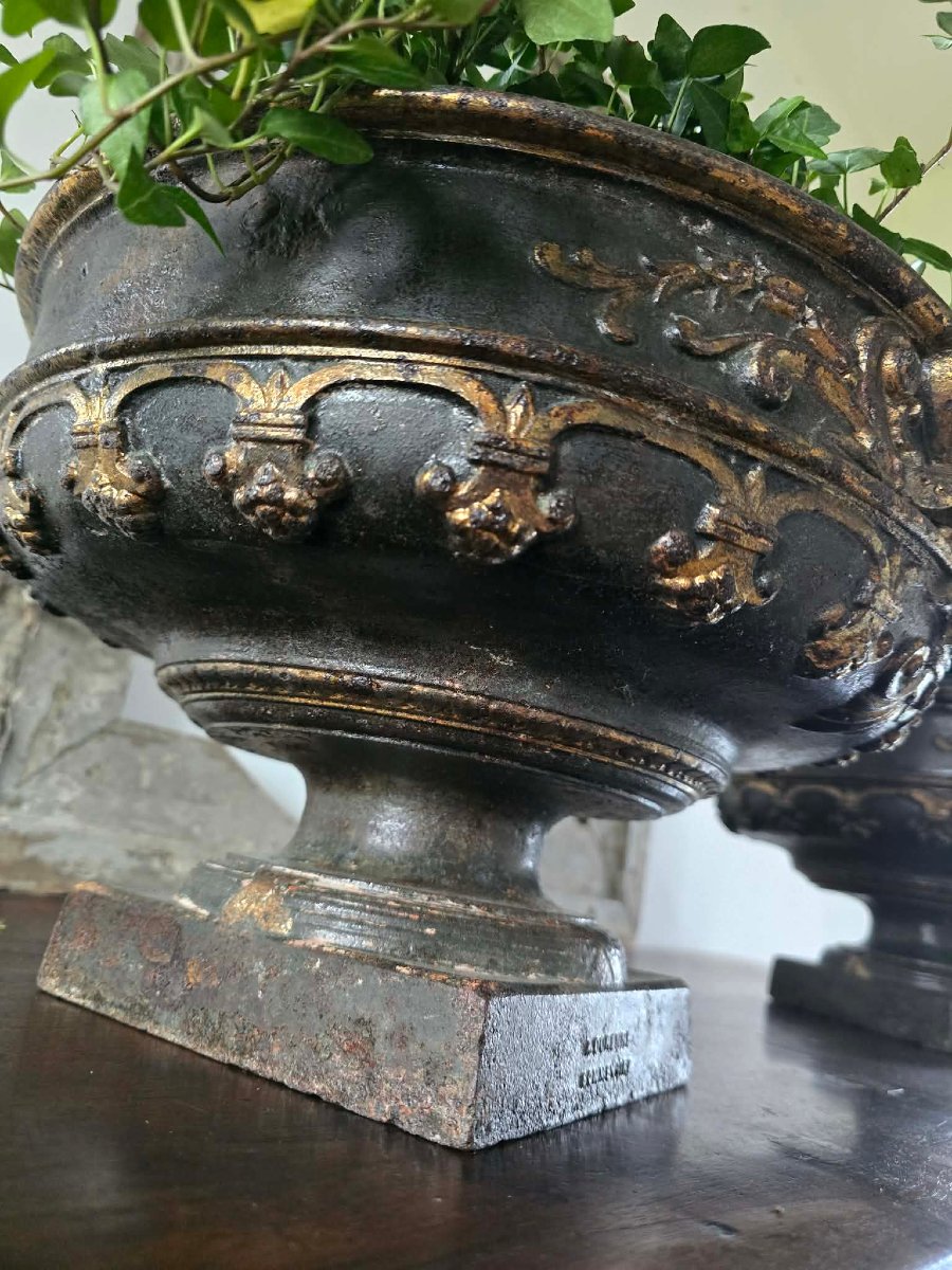 Paire de coupes en fonte - A. Durenne - XIXème siècle -photo-3