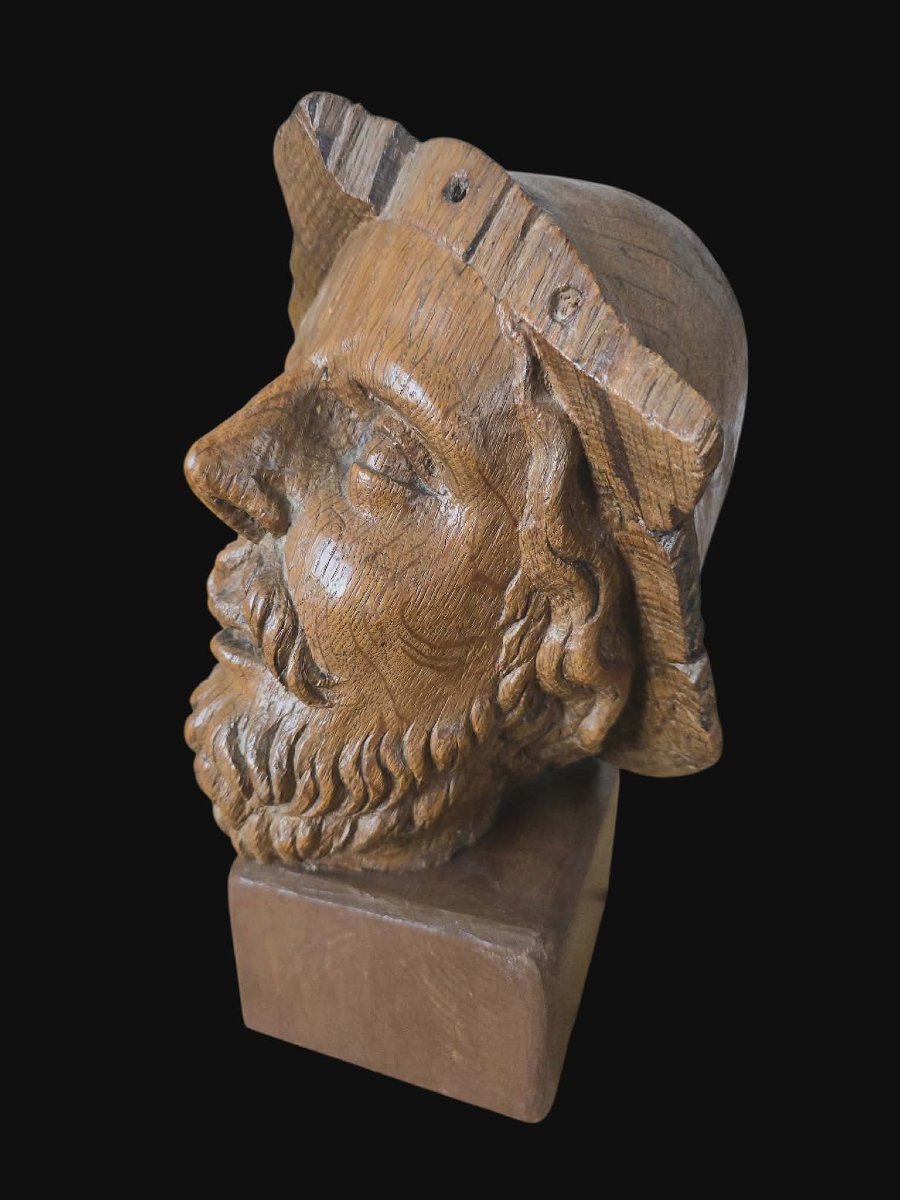 Tête de saint Jacques - Chêne - 17ème siècle-photo-4