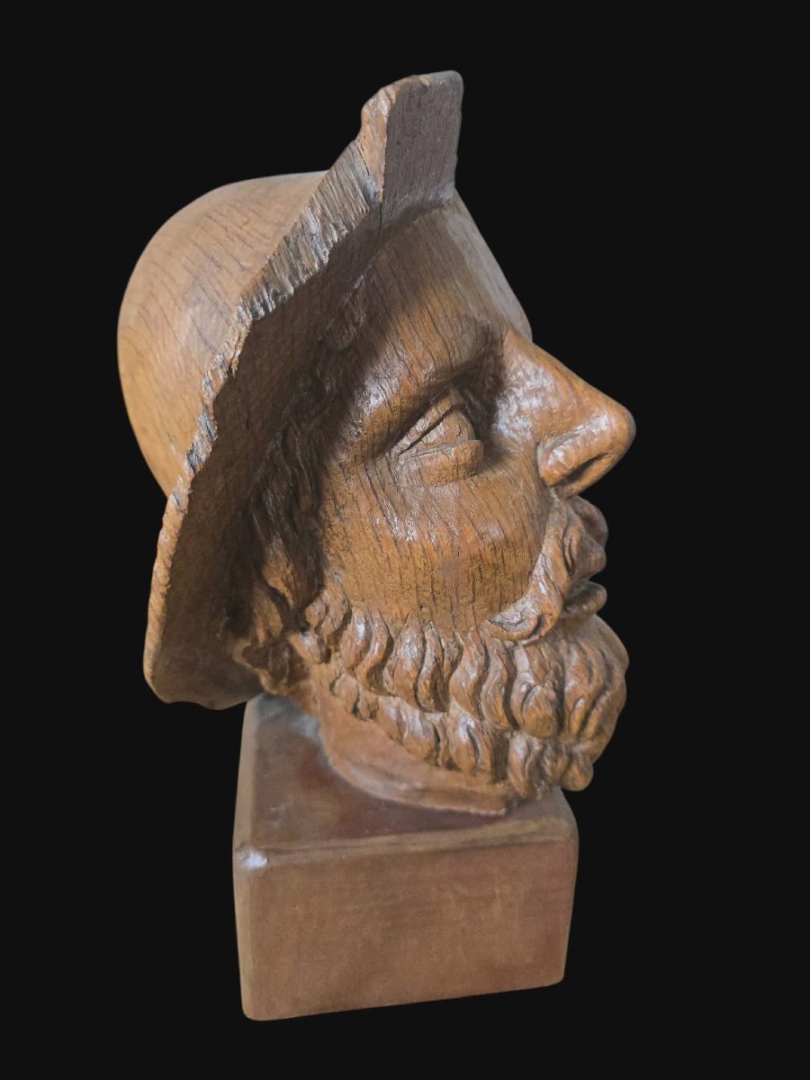 Tête de saint Jacques - Chêne - 17ème siècle-photo-1